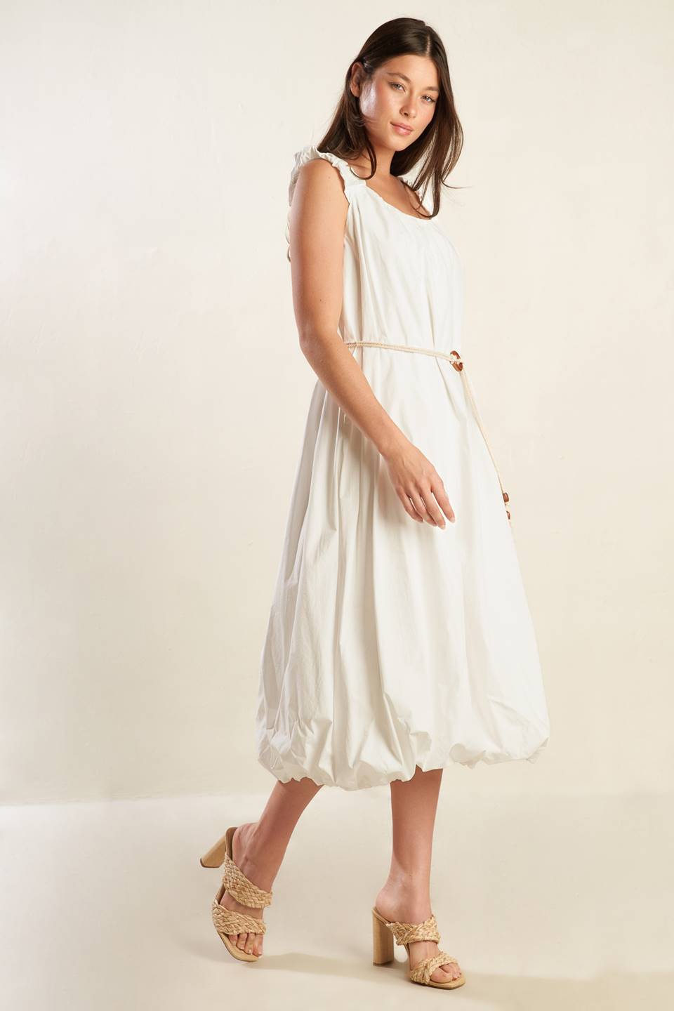 RIVERSIDE SIPS WOVEN MIDI DRESS Flying Tomato